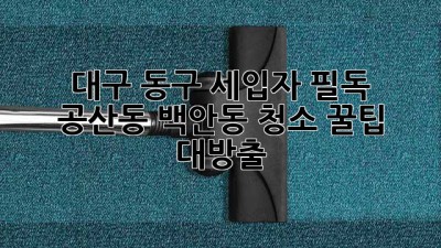 대구 동구 세입자 필독! 🏠✨ 공산동, 백안동 청소 꿀팁 대방출!