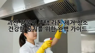 괴산 감물면 주택 라돈 제거 청소: 건강한 공기를 위한 완벽 가이드